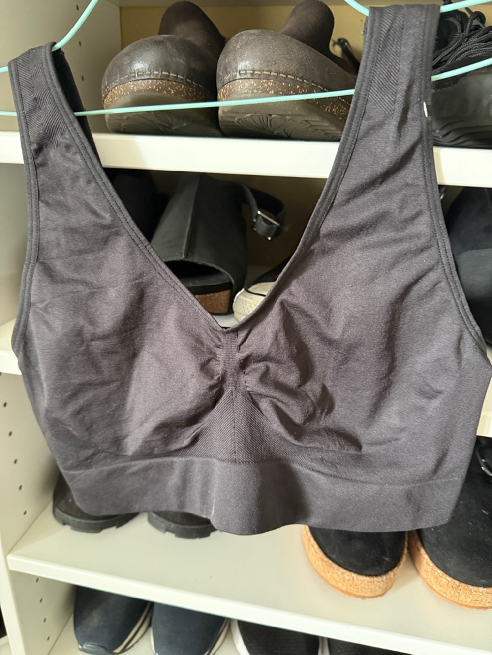 Hanes Black Seamless Support Bralette